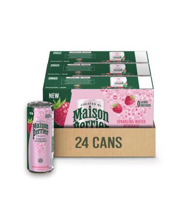 Maison Perrier Forever Raspberry Sparkling Water Beverage Natural Raspberry Flavour No Calories No Sweeteners No Sodium Sourced & Bottled In France 24 Cans