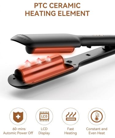 Buy ANWA Double Barrel Hair Waver Crimper Tool - 1 Inch Ceramic Curling Iron for Beach Waves - International Shipping Available - Buy Online on GoSupps.com