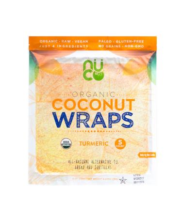 NUCO Organic Coconut Wraps Turmeric 5 Wraps (14 g) Each