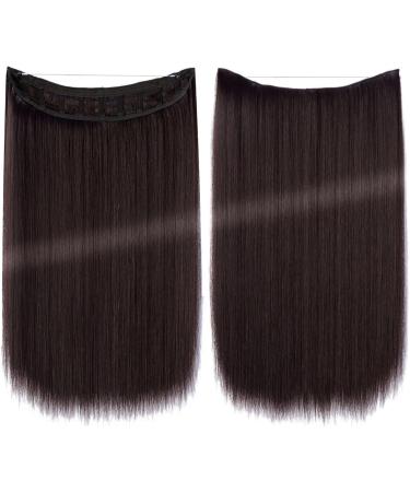 PARXITN Secret Hair Extensions 50 cm Long Invisible Wire Hair Extensions Secret Hair Extensions Silky Straight Synthetic Hairpieces Fish Line 1 Piece Hair for Women Dark Brown - Buy Online on GoSupps.com