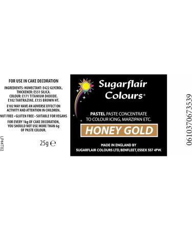 Sugarflair HONEY GOLD Pastel Paste Gel Edible Concentrated Food Icing Colour - Buy Online on GoSupps.com