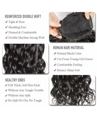 10A Brazilian Virgin Hair Drawstring Ponytail Extension 16 Water Wave - Natural Black Color for Black Women - Buy Online on GoSupps.com