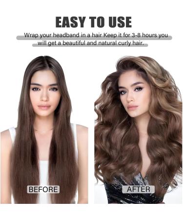 7 PCS Heatless Curlers Headband Set Velour Heatless Curls Soft and Comfortable Heatless Hair Curlers Hair Curlers No Heat for Hair DIY (Gray White 7Pcs) - Buy Online on GoSupps.com