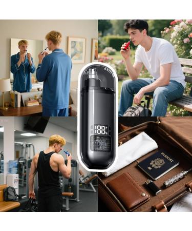 LearnLyrics Nasal epilator ear and nose epilator for men cordless trimmer with digital display waterproof facial care kit for eyebrows Black - Buy Online on GoSupps.com
