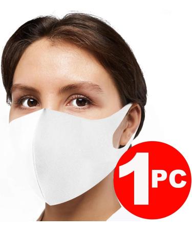 Reusable Face Mask GENERISE Stylish Face Mask x1 - Polyurethane Breathable Washable Face Mask - Unisex (White) - Buy Online on GoSupps.com