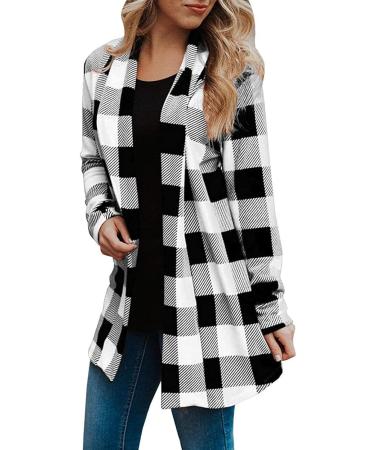 Long Shirt Outerwear Top Thin Warm Knitted Coat Women's Blouse V-Neck Shirt Tunic Long Women's Tunic Women's Shirt Casual Checked Shirt Women's Winter Chunky Knit Jacket I-black L - Buy Online on GoSupps.com