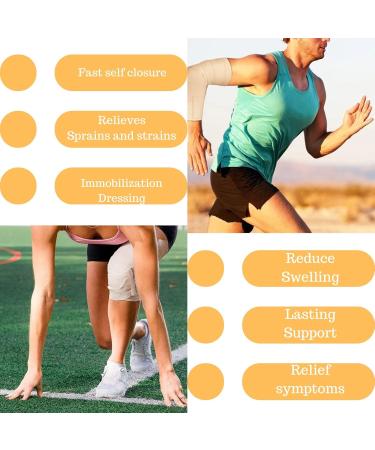 Premium Elastic Bandage Wrap 6" - 4 Pack | Reusable Self-Closing Compression for Ankles Wrists Knees & More | Latex-Free Cotton Lymphedema Wraps - Buy Online on GoSupps.com