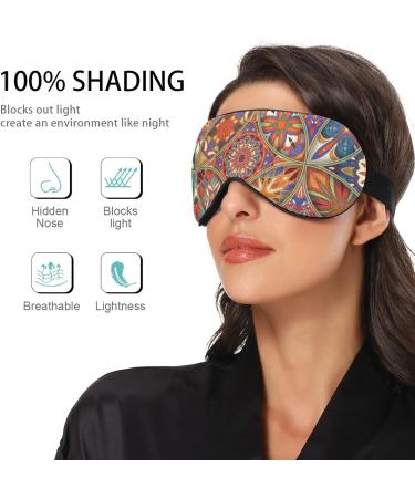 Xigua Cooling Eye Mask for Summer Rest - Breathable Sleep Cover for Men & Women | Elastic Contoured Blindfold for Travel - Mandala Boho Style - Buy Online on GoSupps.com