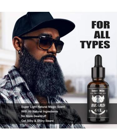 Isner Mile 2 Pack Beard Oil for Men with Castor Oil Serum Conditioner Light Magic Scent Natural Premium Beard Growth Oil to Cure Beard Itch Soften Moisturizing & Strengthen Mustache - Buy Online on GoSupps.com