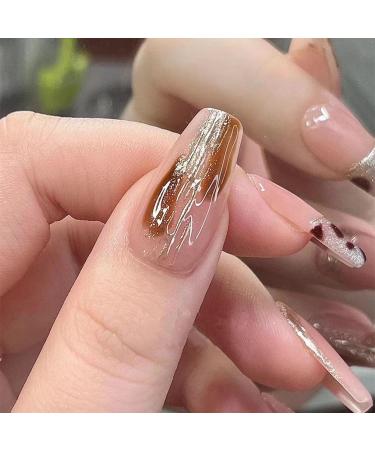 Temperament Enhancement Nail Patch Hand-Made Nail Dressing Customized Nail Plate Wearable Advanced Long Autumn and Winter Leopard Print New Students (10-Piece Pack) (Size : S) Small - Buy Online on GoSupps.com