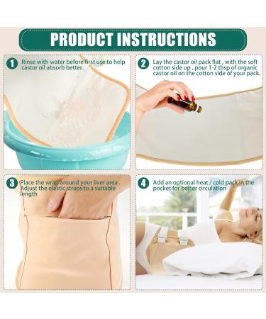 Reusable Castor Oil Pack Wrap Kit - Adjustable Comfort Strap for Muscle & Liver Relief | Bio Castor Oil Compress Anti-Oil Leak - Buy Online on GoSupps.com