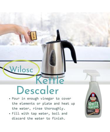 Wilosc white vinegar for cleaning bundle - Strong white vinegar spray 500ml + Microfibre cloth | Kettle Descaler Kitchen Spray Window Cleaner Mirror Cleaner Glass cleaner | - Buy Online on GoSupps.com