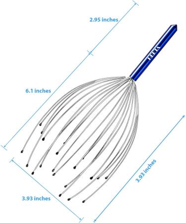 HEETA 2-Pack Head Scalp Massagers - Handheld Scalp Scratcher Set for Relaxation, Hair Stimulation, and Stress Relief - 20 Fingers, Blue & Purple - Buy Online on GoSupps.com