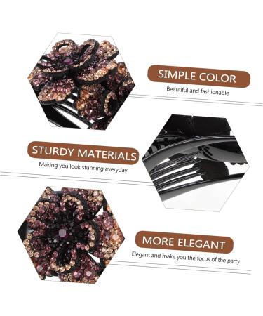 Angoily Hairpin Floral Hair Accessories Crystal Hair Comb Rhinestone Flower Hair Barrettes Crystal Headpiece Rhinestone Flower Hair Comb Barber Girl Miss Flowers Purple Resin Bottom Clip - Buy Online on GoSupps.com
