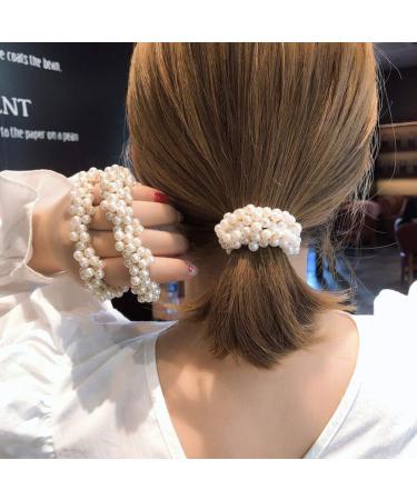 Xiwstar 9Pcs Beaded Bracelet Hair Ties Set for Women and Girls | Fashion Hair Bands Ropes Scrunchie Ponytail Holder - Buy Online on GoSupps.com