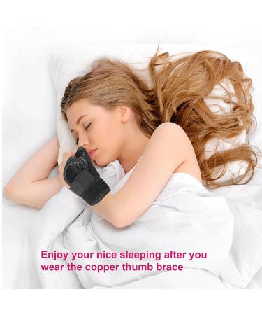 Thumb Support Brace - Hand Support for Arthritis, Carpal Tunnel, and Trigger Thumb - Copper-Black - Right and Left Hand - SONGQEE - Buy Online on GoSupps.com