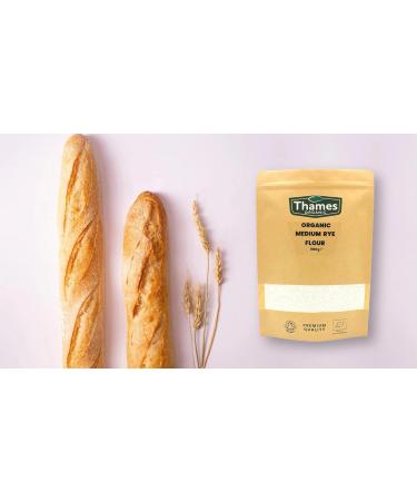 Organic Medium Rye Flour - 1kg of 100% Pure & Natural Flour - No Additives No Preservatives - Vegan Non-GMO Certified Organic - Great for Baking Cooking and Rye Bread - Thames Organic - Buy Online on GoSupps.com