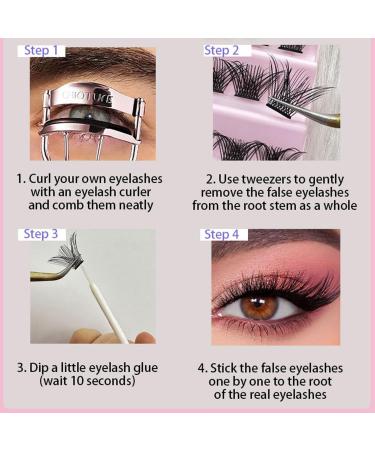 Bransfy Cluster Lashes D Curl 120 Pcs | Individual False Eyelashes Extension | Natural Look Reusable Mix DIY | Super Thin Band | Soft & Comfortable | Fluffy Clusters - Buy Online on GoSupps.com
