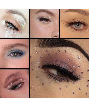RLMOON Face Gem Body Jewels Crystal Rhinestone Stickers - Self-Adhesive for Makeup, Party, Nail Art - Rainbow Pearl Design - Clear - Buy Online on GoSupps.com