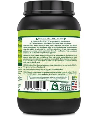 Herbal Secrets Vegan Protein - Cookies & Cream | 28g Protein | 23 Servings | BCAA Supplement | Made in USA - Shop Now - Buy Online on GoSupps.com