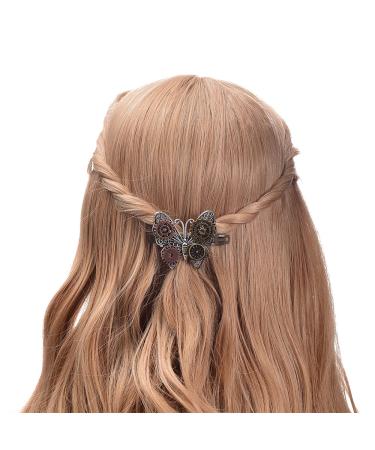 ZHOUMEIWENSP Goth Metal Butterfly Hair Clips - Steampunk Gear Wings, Punk Vintage Hair Accessory for Women and Girls - Buy Online on GoSupps.com