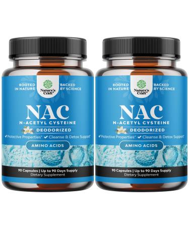 NAC Supplement N-Acetyl Cysteine 600mg - Vegan High Absorption NAC 600 mg Capsules - Glutathione Precursor for Liver Cleanse Detox & Repair plus Lung Health and Immunity Support (180 Servings)