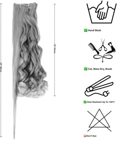 CAISHA XL 18" 7 Pieces Set CLIP IN EXTENSIONS Hairpiece Wavy Black CE1-1 black #1 CE1-1 - Buy Online on GoSupps.com