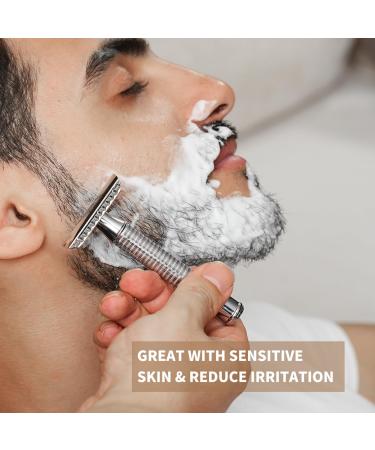 BAILI Stainless Steel Double Edge Safety Razor - Manual Wet Shaving Shaver for Men & Women with 5 Platinum Blades - Buy Online on GoSupps.com