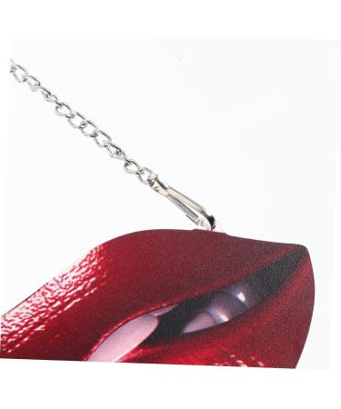 Yardenfun Lip Pendant Fashion Ornament Vintage Women Red Lip Wall Decor Wall Hanging Decor Metal Statue Woman Red 14.50X6.50X0.50CM - Buy Online on GoSupps.com