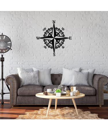 Luccyle 43cm Large Nautical Compass - Black Metal Home & Outdoor Decoration - Buy Online on GoSupps.com