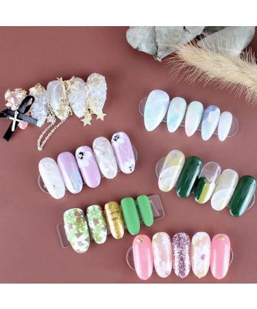 Walory Nail Art Display Stand - 10Pcs False Nail Tips Display Stand Nail Art Magnetic Practice Clear Acrylic Nail Holder Strip Manicure Showing Tools - Buy Online on GoSupps.com