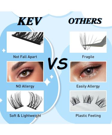 KevKev Lash Clusters 192 Pcs - Mixed Styles for DIY Eyelash Extensions - Thin Band & Soft Lashes - Autumn & Winter D-Mix (8-16mm) - Buy Online on GoSupps.com