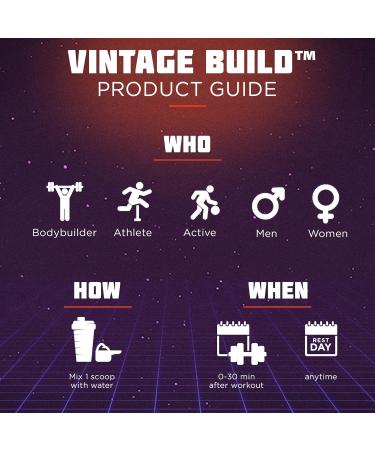Vintage Build - Post Workout Recovery Powder | Muscle Building Drink | Creatine BCAAs & L-Glutamine | Black Cherry Flavor | 324g - Boost Strength & Reduce Soreness - Buy Online on GoSupps.com