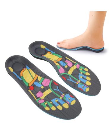 Flat feet Corrective Insole Magnetic Insole Massage Foot Sole Relieve Plantar Fasciitis Men Women Pain Relief Acupressure Massage Shoe Inserts(L)