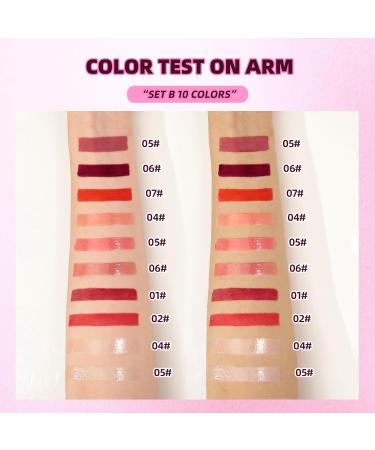  Gireatick Collection of 10 lip glosss - 3 matte glosss + 3 shimmer lip gloss + 2 long lasting lip inks + 2 clear lip oils - Buy Online on GoSupps.com