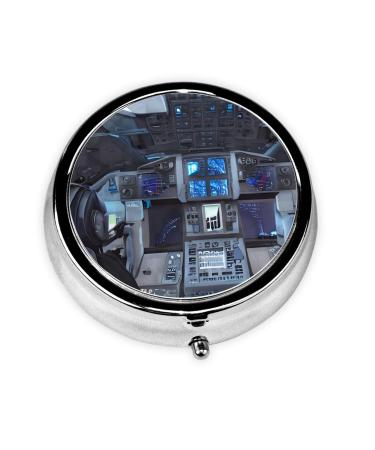 Cabin of The Futureround Pill Box 3 Compartment Round Pill Box Organizer Portable Travel Pill Box for Traveling.