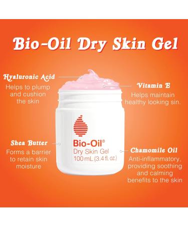 Bio-Oil Dry Skin Gel - Fast Absorbing Face & Body Moisturizer Non-Comedogenic Nourishing Emollients & Vitamin B3 1.7 oz - International Shipping Available - Buy Online on GoSupps.com