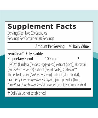 FemiClear Bladder Strength Supplement - Natural Incontinence & Urinary Tract Support | 60 Capsules 30 Day Supply | USA Made - Buy Online on GoSupps.com