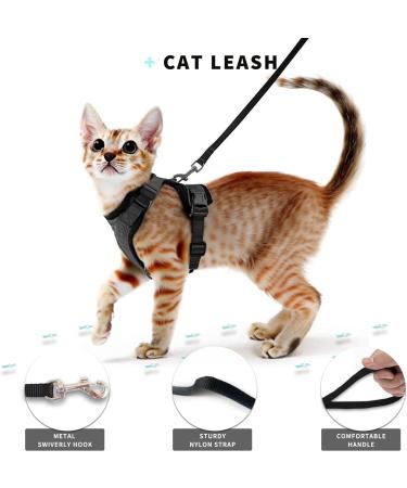 SOKANA Cat Harness and Lead Set for Walking Escape Proof - Lightweight Secure Kitten Harness and Lead Set also for Dogs Puppy Pet Small Size | Black - Buy Online on GoSupps.com