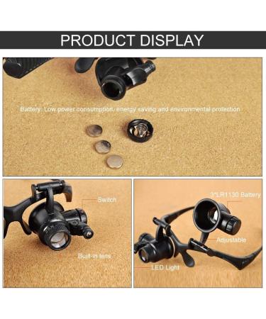 Head Wearing Magnifying Lens Double Eye Jewelry Watch Repair Magnifier Loupe Glasses - Buy Online on GoSupps.com