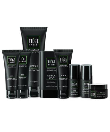 Tiege Hanley Mens Skin Care Set Rejuvenation Skin Care Routine for Men (System Level 5) - Men's Skincare Set Includes Face Wash Scrub Moisturizer Eye Cream Face Serum Clay Mask & Retinol Stick - Buy Online on GoSupps.com