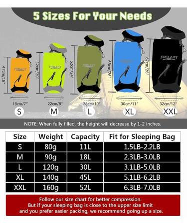 Frelaxy Compression Sack, 40% More Storage! 11L/18L/30L/45L/52L Compression Stuff Sack, Water-Resistant & Ultralight Sleeping Bag Stuff Sack - Space Saving Gear for Camping, Hiking - Buy Online on GoSupps.com