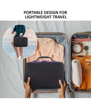 60-Grille Essential Oils Carrier Bag | Hard-Shell Travel Organizer for 5ml 10ml 15ml Bottles (Purple) - International Shipping Available - Buy Online on GoSupps.com