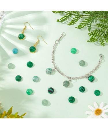 Pandahall 26-Piece Natural Gemstone Cabochon Set - 10mm Round Dome Green Aventurine Jade Agate Unmarrowed Stones for Jewelry Making | Earrings & Necklaces - Buy Online on GoSupps.com