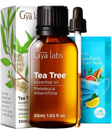 Gya Labs Tea Tree Essential Oil - 1.02 Fl Oz - for Diffuser Massage Hair Skin Aromatherapy Soap & Candle Making Scents