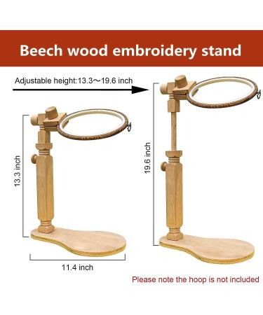 Rotating Cross Stitch Embroidery Hoop Stand - Hands-Free Lap Holder for Needlework Projects | Natural Beech Wood - Buy Online on GoSupps.com