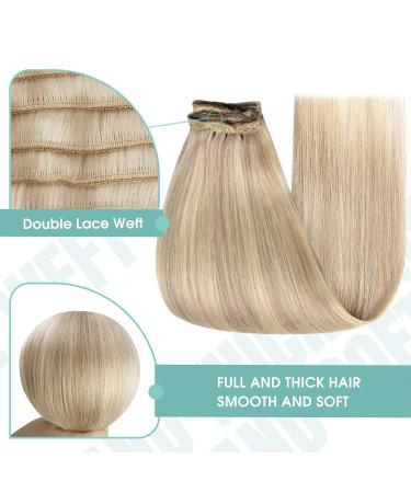 Youngsee Clip-In Hair Extensions - Real Remy Hair 30cm 80g Platinum & Ash Blonde Highlights Short 7PCS - Buy Online on GoSupps.com