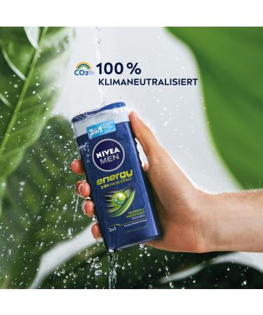 Nivea Men Energy Shower Gel 250ml pH-Skin-Friendly Care Vitalizing Fragrance 24h Fresh Effect | Mint Extract for Body Face & Hair - Buy Online on GoSupps.com