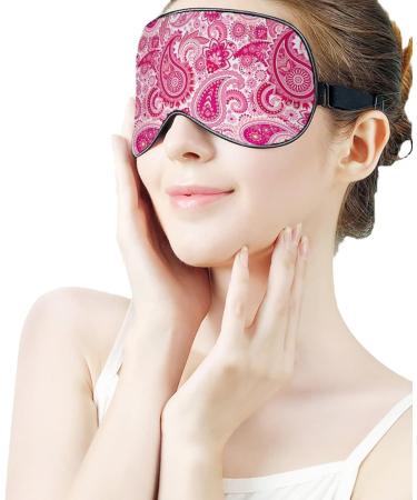 Buy Pink Elements Paisley Sleep Mask for Women - Adjustable Eye Shades Cover with Elastic Strap - Perfect for Travel & Relaxation - Buy Online on GoSupps.com