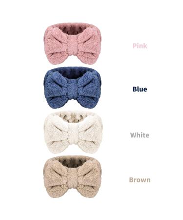 Senkary 4 Pack Bow Makeup Headbands - Microfiber Spa Towel Headband Set for Washing Face - Buy Online on GoSupps.com